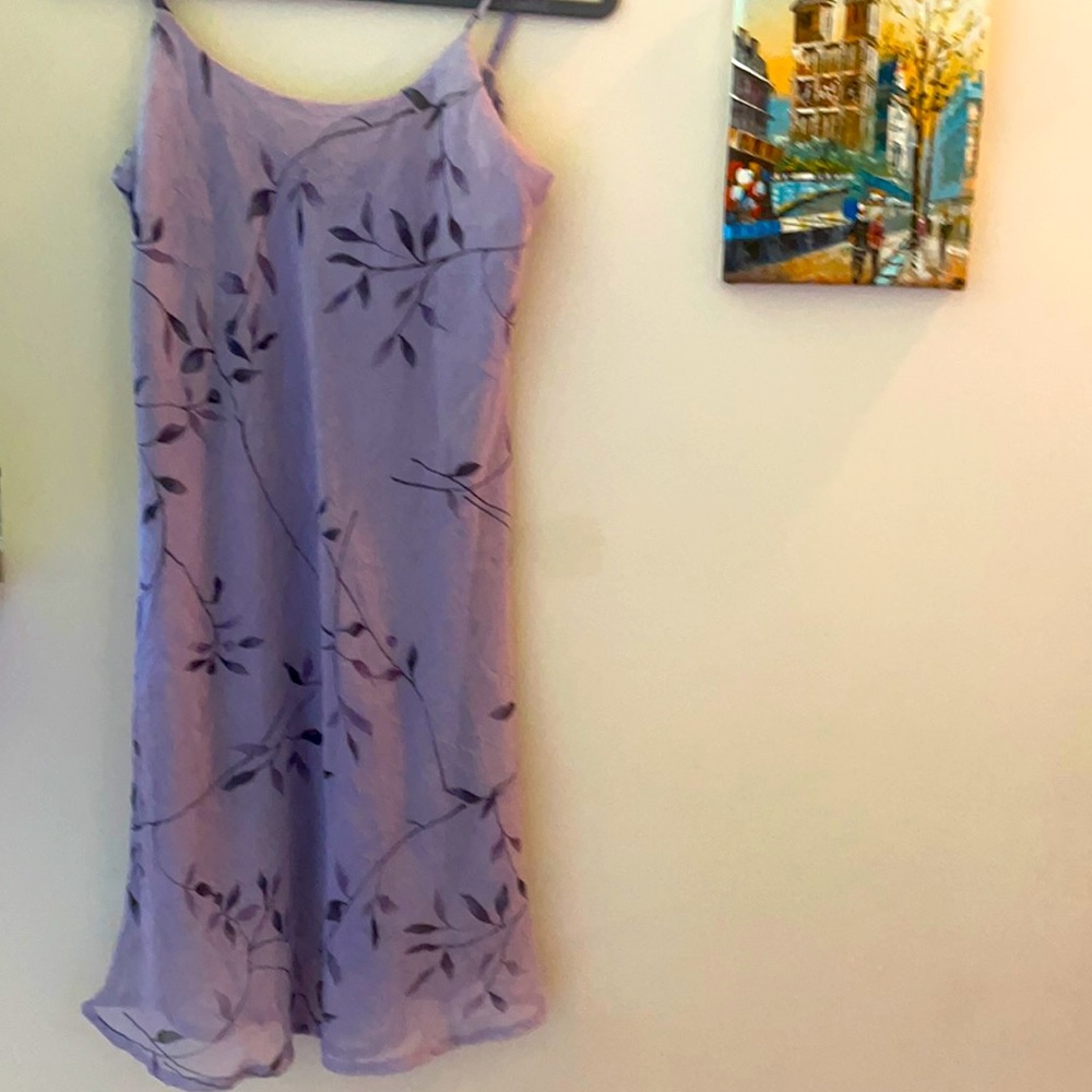 Lavender spaghetti strap floral dress